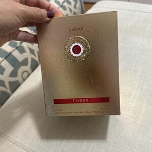 Emeer Gold & Red Perfume Bottle Pendant Necklace